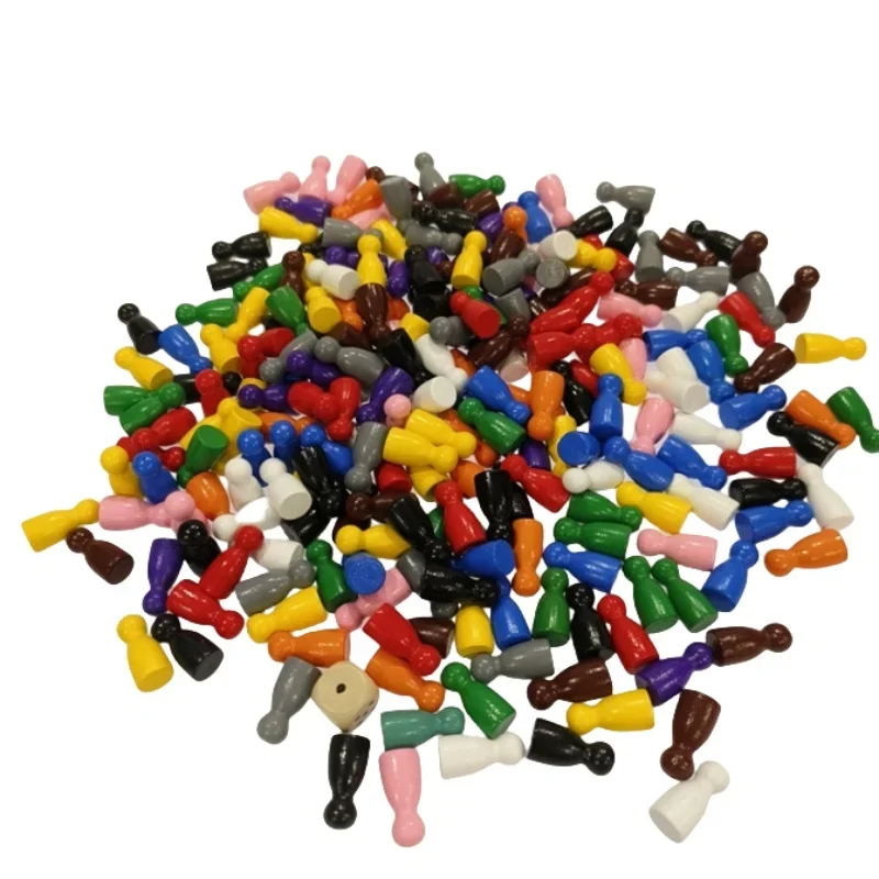 Board Game Illustration - 100 Stück bunte Holz-Schachmarker, 24 x