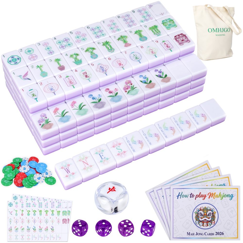 Board Game Zone - US-Lager 4-lagiges Acryl-Mahjong-Set, 160 Stück geschnitzte