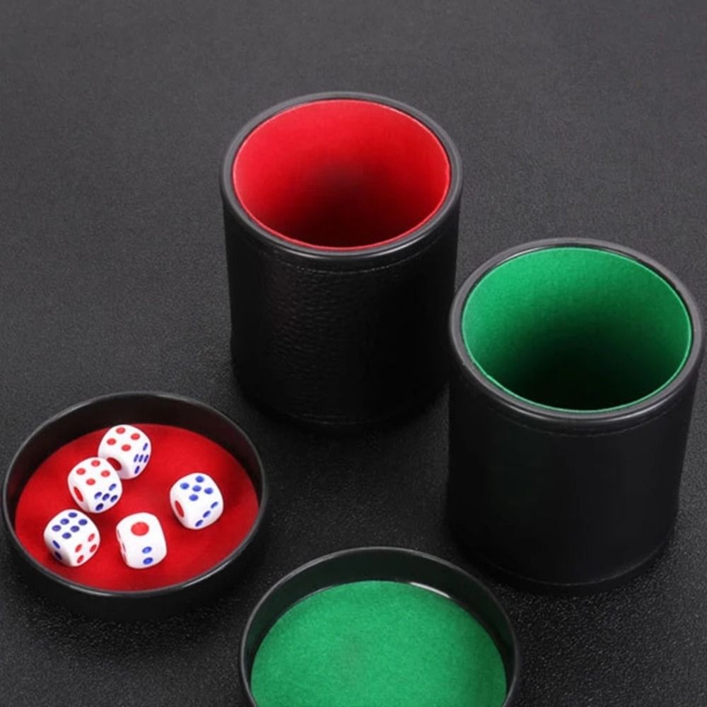 Grün-roter Lederwürfelbecher m – Board Game Yahtzee Bewertung und Preis