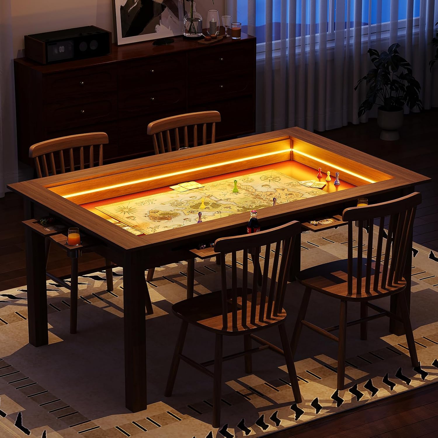 Walnuss-Brettspiel-Tisch mit R – Board Game Yahtzee Bewertung und Preis